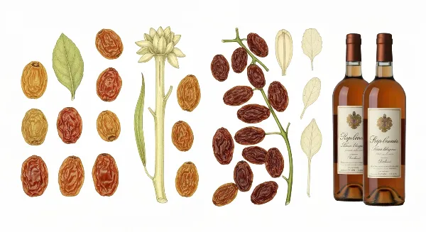 Raisins affectés par la pourriture noble pour la production de vins liquoreux