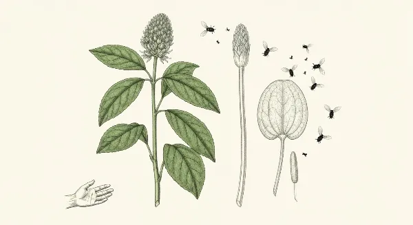 Moucherons du terreau volant autour d'une plante d'intérieur verte et saine