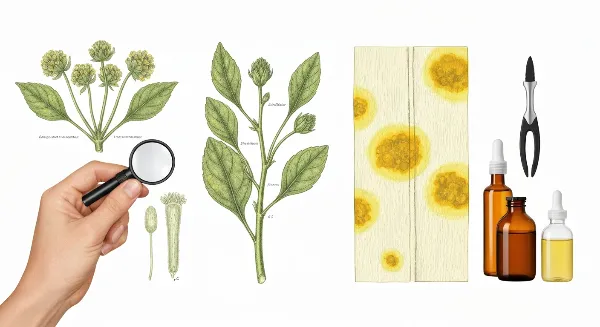 Feuille de plante avec taches jaunes et halos, symbolisant une maladie végétale